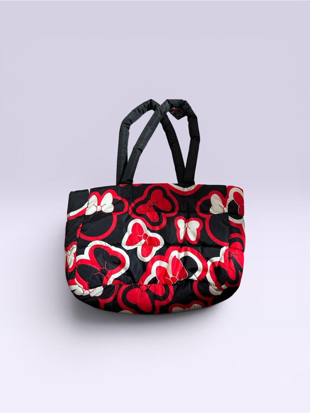 Bioworld Black Red & White Quilted Floral Tote